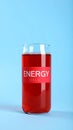 Refreshment and Energy Drink with Red Liquid and Bubbles in Glass Royalty Free Stock Photo
