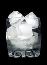 Refreshment: Glass with ice cubes