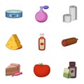 Refreshment icons set, cartoon style Royalty Free Stock Photo