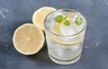 Refreshment Summer drink. Traditional lemonade with lemon mint and ice Royalty Free Stock Photo