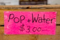Refreshments sign at local street fair