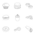 Refreshments, snacks, fast, and other web icon in outline style.Hot, dog, bun, icons in set collection.