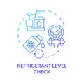 Refrigerant level check blue gradient concept icon