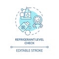 Refrigerant level check soft blue concept icon