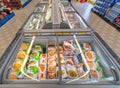 Refrigerated counters with frozen ready meals inside Eurospin discount