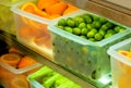 Refrigerated Fruits In The Transparent Crisper