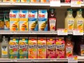Refrigerated Juices for Sale at a Grocery Store Royalty Free Stock Photo