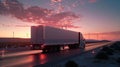 a refrigerated trailer in motion, designed with meticulous attention to detail, as it commands the road with remarkable