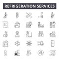 Refrigeration services line icons, signs, vector set, linear concept, outline illustration