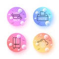 Refrigerator, Cashback card and Cloud computing minimal line icons. For web application, printing. Vector