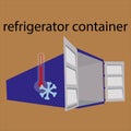 Refrigerator container freezer. Freezer for perishable goods. Sea containers.