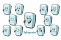 Refrigerator emotions emoticons set on white background