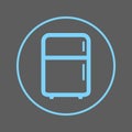 Refrigerator, fridge circular line icon. Round colorful sign. Flat style vector symbol. Royalty Free Stock Photo