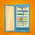 Refrigerator Full of Dairy Products Illustration