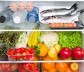 A refrigerator full of healthy food, Mediterranean diet