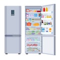 Refrigerator full of various food Royalty Free Stock Photo