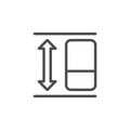 Refrigerator height line outline icon