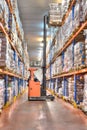 Refrigerator, huge warehouse with a frozen meat.