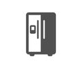 Refrigerator with ice maker icon. Fridge sign. Vector