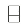 Refrigerator icon vector. Outline fridge, line kitchen symbol.