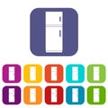 Refrigerator icons set Royalty Free Stock Photo