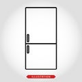 Refrigerator illustration - vector fridge isolated - home kitchen appliance. electric household Royalty Free Stock Photo