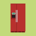 Refrigerator kitchen appliance vector icon food. Domestic equipment fridge freezer household. Interior flat cartoon furniture Royalty Free Stock Photo