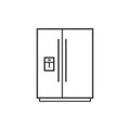 Refrigerator kitchen household domestic appliances thin line icon