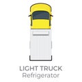 Refrigerator Light Truck Top View Flat Vector Icon