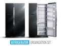 Refrigerator Organization Monochrome Set Royalty Free Stock Photo
