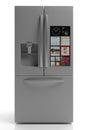 Refrigerator side by side on white background. 3d illustration Royalty Free Stock Photo