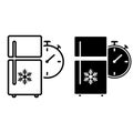 Refrigerator timer icon vector set. fridge time illustration sign collection. cold symbol.