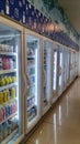 refrigerators in the minimarket Indonesia to display fresh drinks