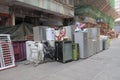 Refrigerators Piled Up Waiting To Be Recycled or Scrapped. 27 March 2021