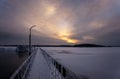 Reftinskaya GRES power station with Reftinsky reservoir in winter, Russia, Ural