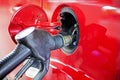 refuel the car with gasoline at the gas station. economic crisis of petroleum products Royalty Free Stock Photo