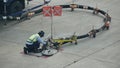 Refuel truck for airplane parked and waiting refuel the airplane on ground in the airport. Royalty Free Stock Photo