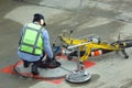 Refuel truck for airplane parked and waiting refuel the airplane on ground in the airport. Royalty Free Stock Photo