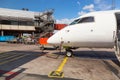 Refueling the aircraft. Tanking small airplane outdoors. Transportation concept Royalty Free Stock Photo