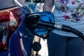 Refueling car at the refuel station , car fuels concept Royalty Free Stock Photo