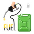 Refueling concept emblem, template for gasoline prices