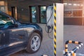 Refueling for electric cars e-mobility, the electric plug under voltage restores the battery charge