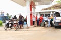 Refueling gasoline in Papua