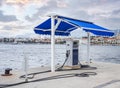 Refueling station for boats and ships. Royalty Free Stock Photo