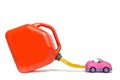 Refueling toy car with plastic gas tank.