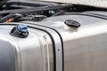 Big stainless steel fuel tank on truck Royalty Free Stock Photo