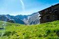 Refuge Comapedrosa in Andorra mountains, pyrenees at summer. Refugi de coma pedrosa Royalty Free Stock Photo