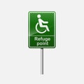 Refuge point sign.