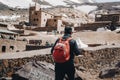 Refuge Toubkal the starting point for the highest peak in Atlas mountains and North Africa in Morocco