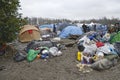 Refugee camp Grande-Synthe in France Royalty Free Stock Photo